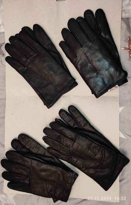 Мужские новые перчатки натуральная кожа зима