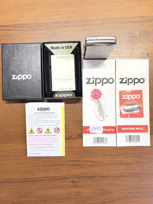 Оригінальна запальничка Zippo Brushed Chrome (Нова) + Повний комплект розхідників