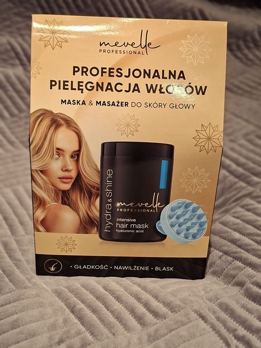 Nowy zestaw Maska do włosów 900ml +masażer do skóry głowy Mevelle