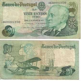 Portugal - - - 20$00 - Almirante Gago Coutinho - - - - - Notas