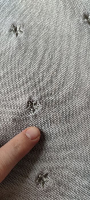 Szara bluzka S/M bufiaste ramiona wyszywane gwiazdki