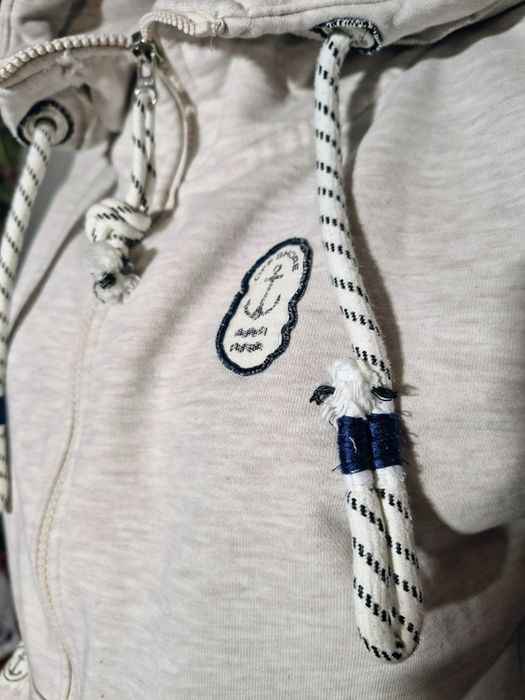 Ciepła jasna bluza z kapturem rozpinana r. S/M/L