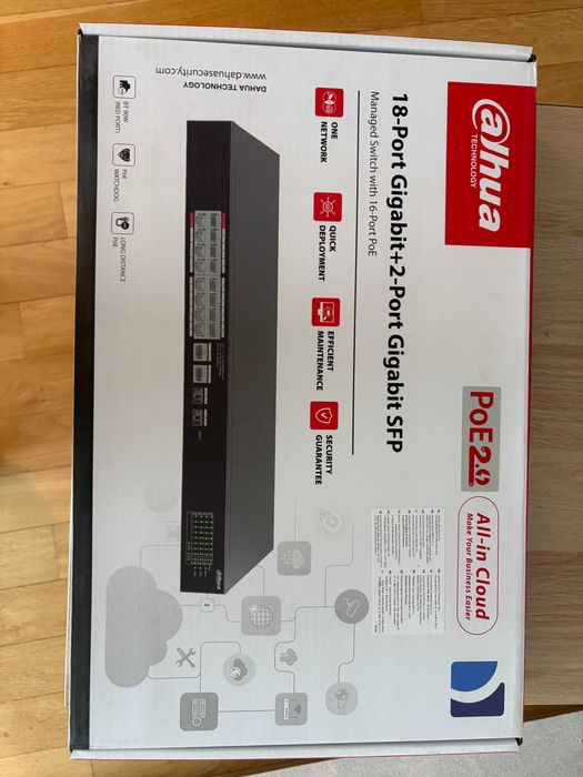 Switch Dahua DH-CS4220-16GT-135 PoE 135W 16x Gigabit 2x SFP RACK – nowy