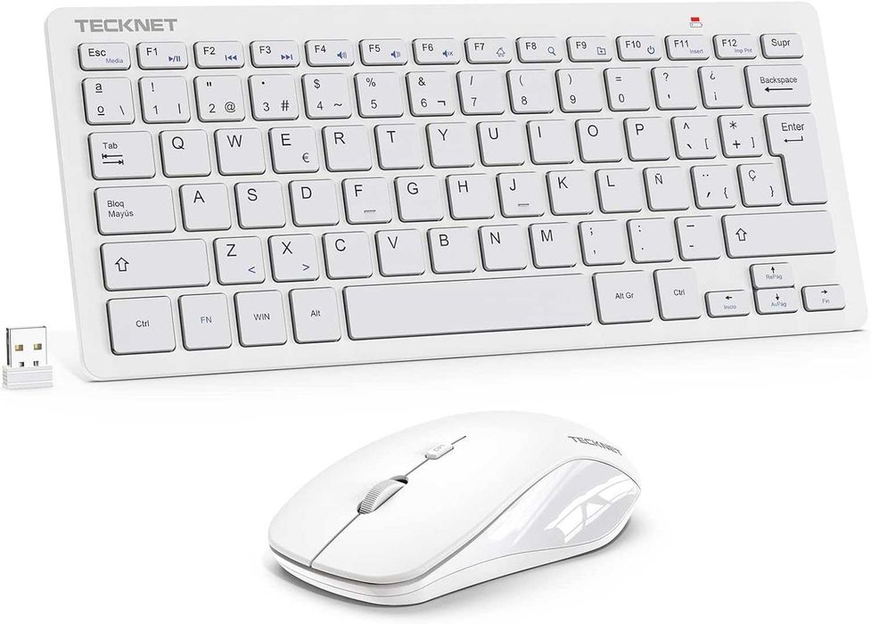 Mini bezprzewodowa klawiatura i mysz, ergonomiczna ultra cienka