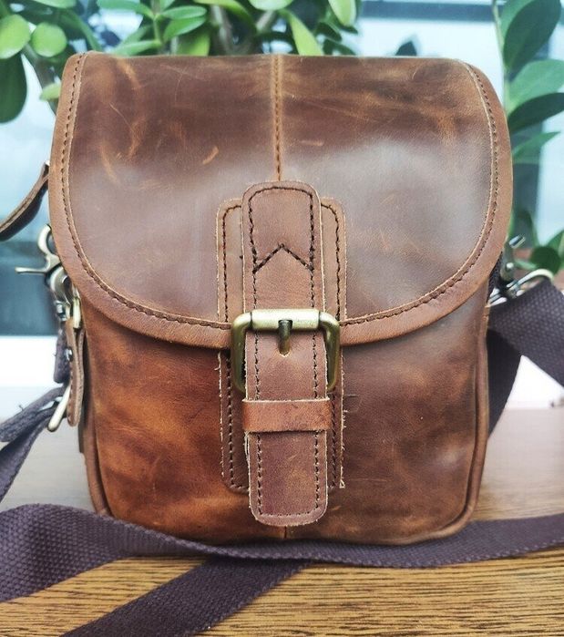 Кожаная мужская Сумка Барсетка. Dark Brown.