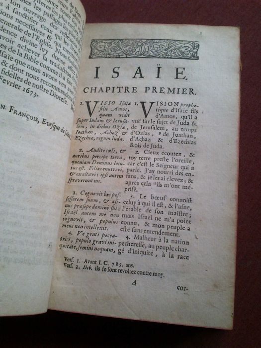 1679-Isaïe Traduit en François Avec Une Explication Tirée de SS. Peres