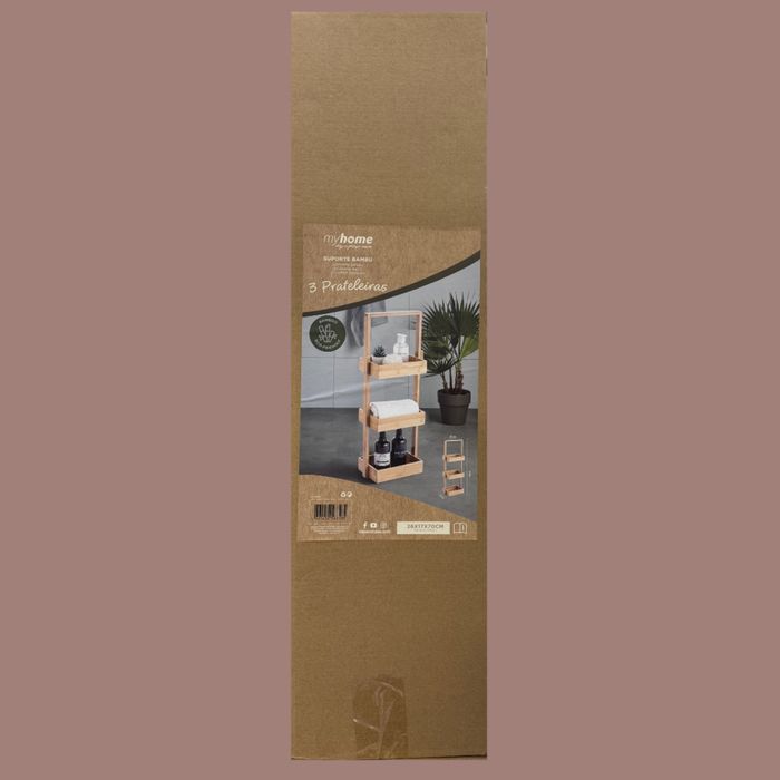 Móvel de bambu com 3 prateleiras