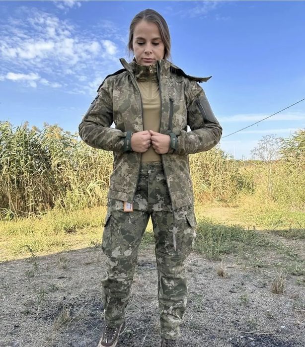 Штани зимові на флісі камуфляж Combat Soft Shell водовідштовхувалні