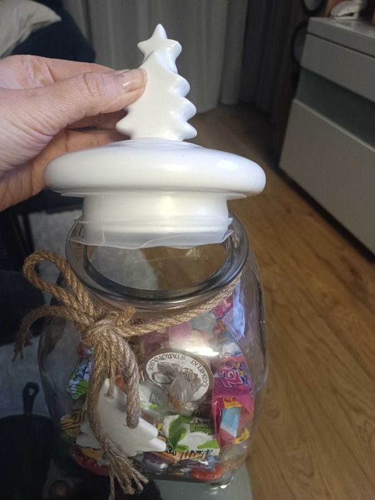 Ozdobny słoik z pokrywką, na ciasteczka/ słodycze 20/30cm