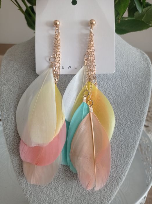 Kolczyki kolorowe piôrka