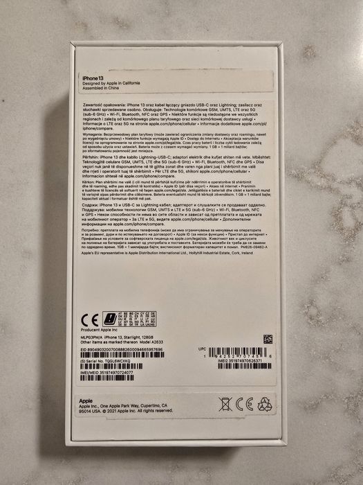 iPhone 13 128 GB biały – bardzo dobry stan, komplet