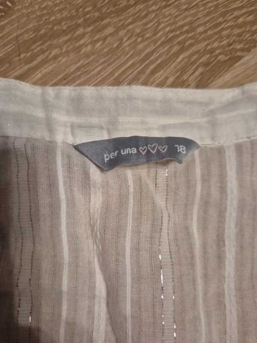 Śliczna biała bluzka koszula damska oversize 46