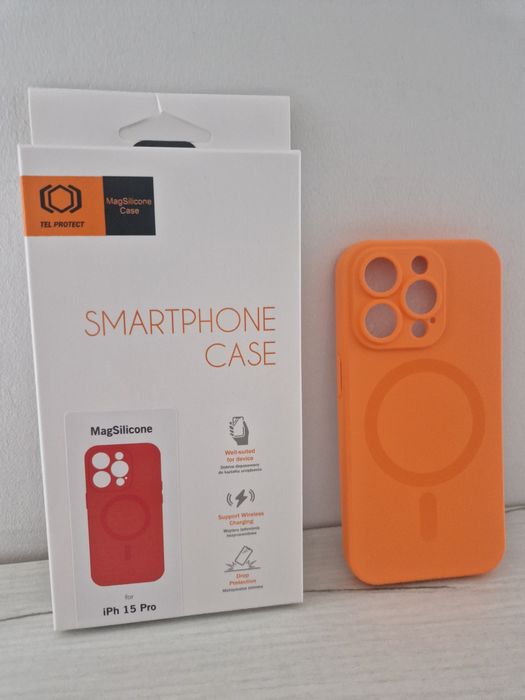 TEL PROTECT MagSilicone Case do Iphone 15 Pro Pomarańczowy