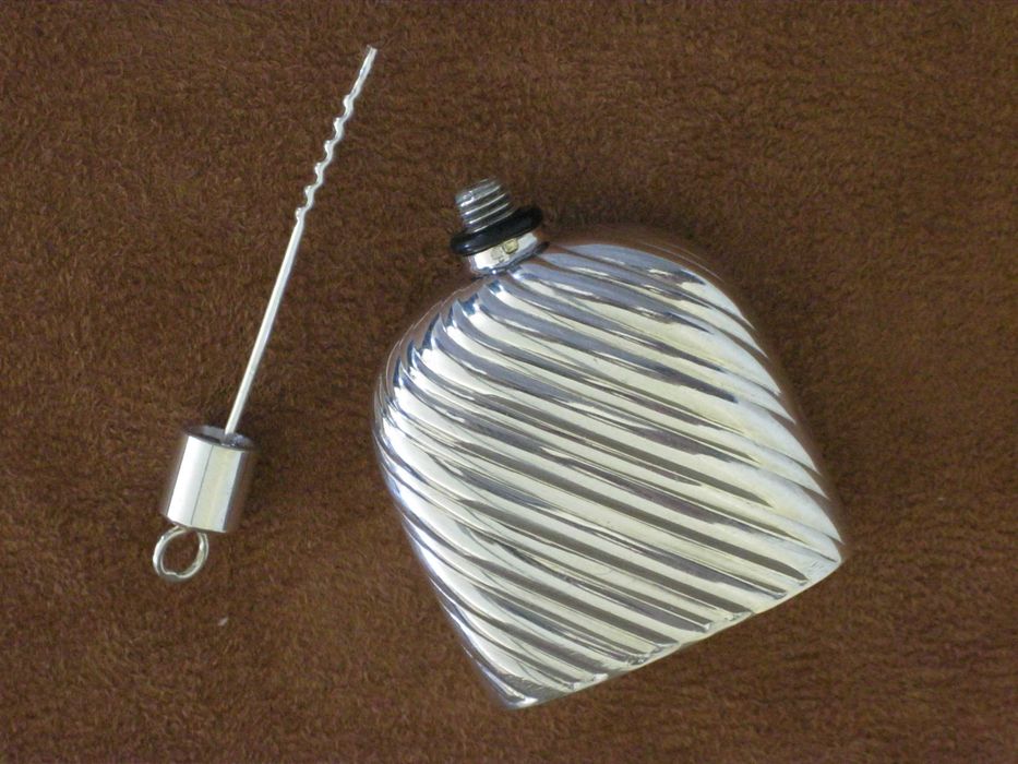 Frasco Perfume de Bolsa Prata Maciça de Lei 800`/..
