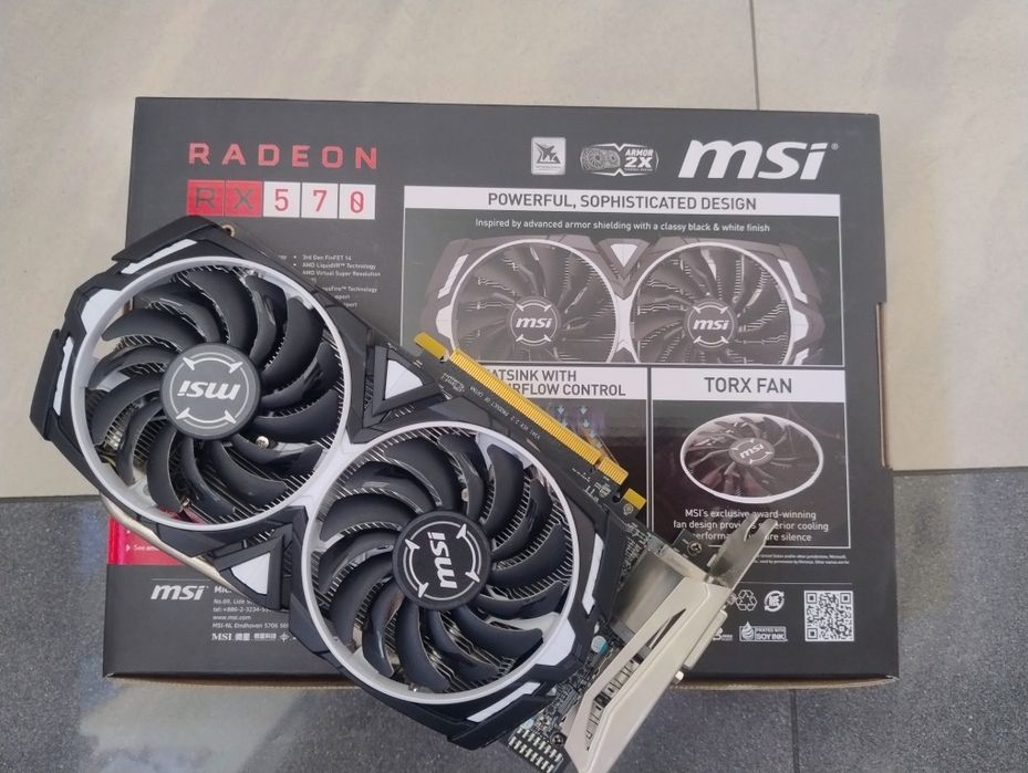 Karta graficzna MSI Radeon RX 570 ARMOR 8G OC | Pudełko | 100% Sprawna