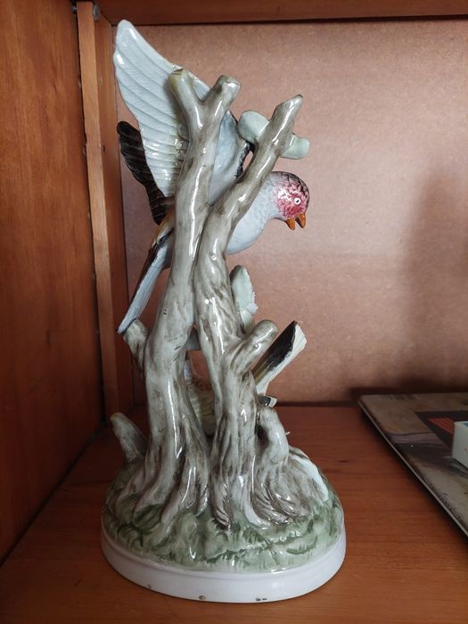 Escultura faiança pássaros