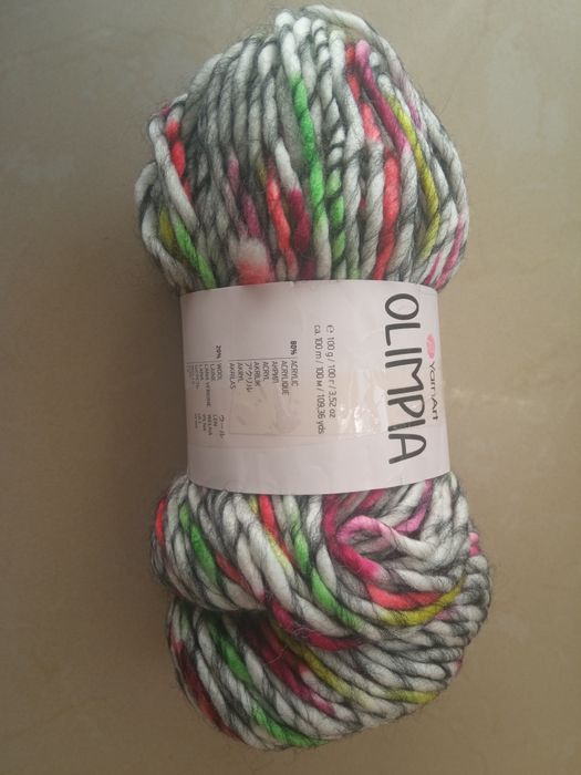 Włóczka YarnArt Olimpia -1401 nowa  motek x 100g 20% wełna multikolor