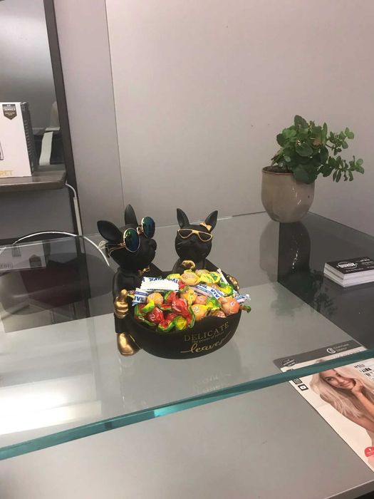 OBŁĘDNA Parka Buldogów z żywicy FIGURKA | Wysyłka 24h |