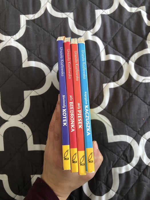 4 książeczki Kapryśna Kaczuszka, Nieśmiały kotek, Mały piesek, Miła bi