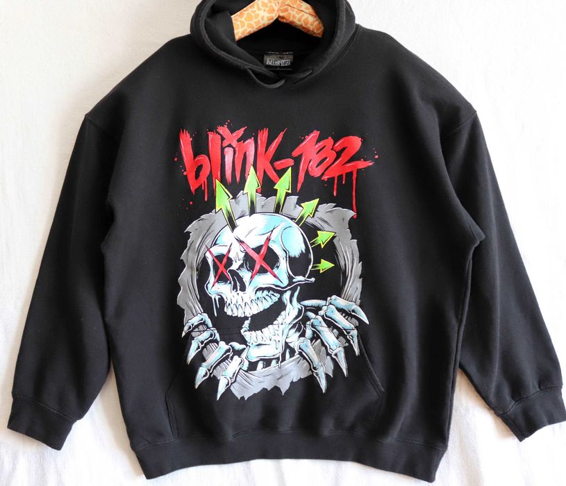 Чорне чоловіче худі Blink 182 панк стімпанк череп скелет готика L-XL