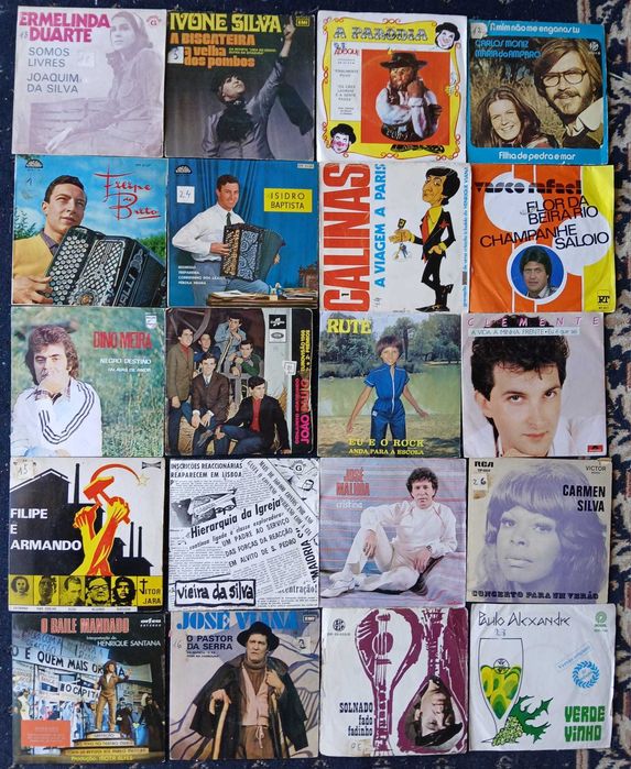 Singles musica portuguesa : Lote 100 unidades