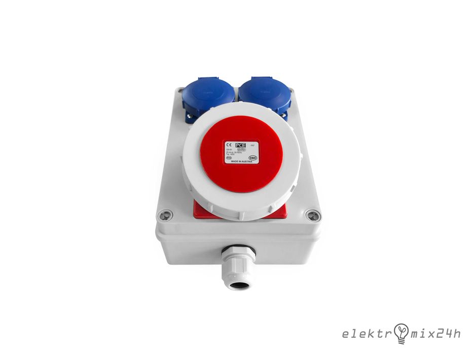 Rozdzielnica hermetyczna IP67, gniazda 1x32A 5P 400V | 2x16A 230V