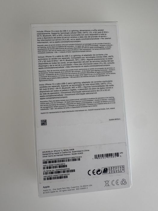 Iphone 12 branco como novo 64gb