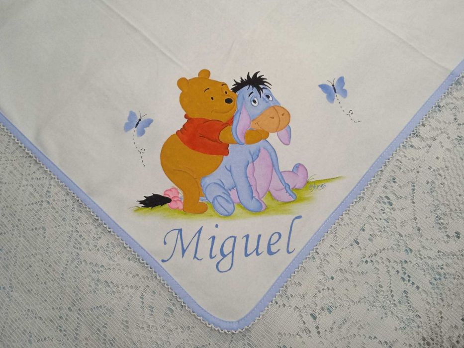 Fralda algodão para bebe pintada a mão