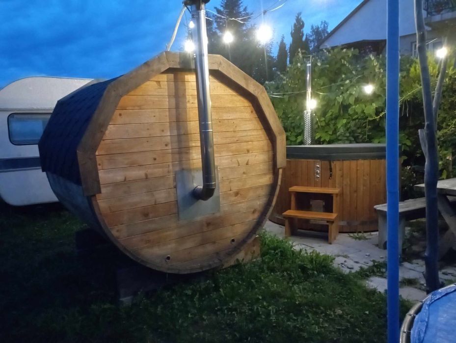 Balia, sauna wraz z lawetą.