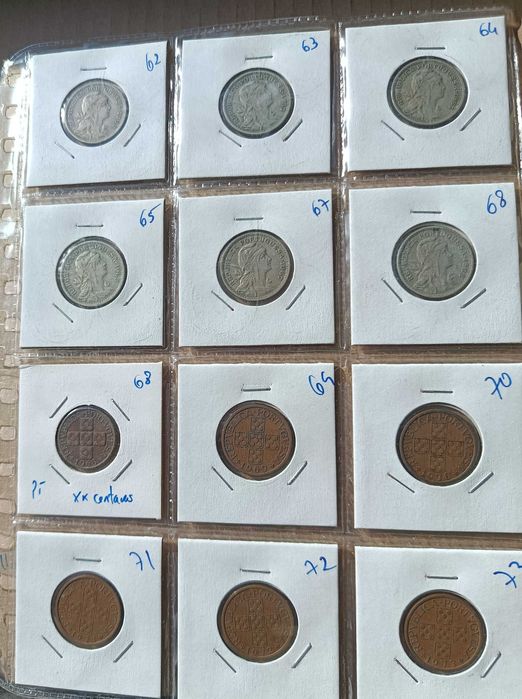 Lote de 48 moedas Republica portuguesa + Estrangeiras Todas Diferentes