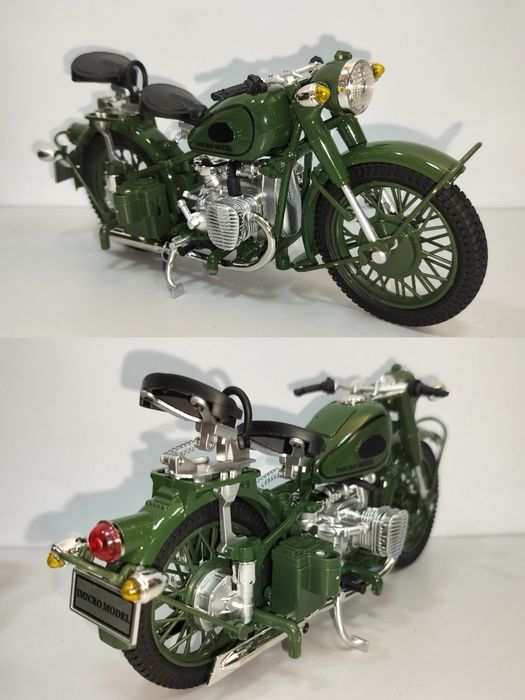 УРАЛ М-72 модель мотоцикла СССР 1:9 Металл Звук Свет