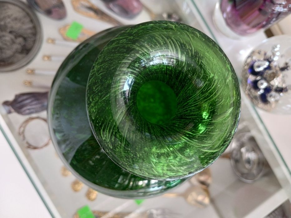 Zbigniew Horbowy wazon butla szklo antico zielony