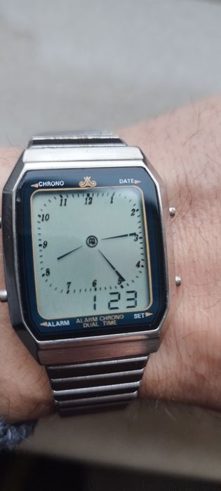 Meister anker zegarek vintage lcd lata 80