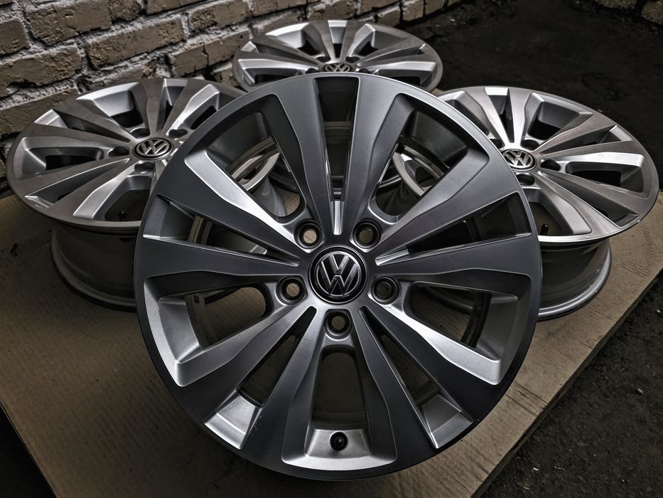 Диски R16 5x112 Volkswagen | Original | Audi/Seat/Skoda | VAG | Рідна фарба | Двохкольорові | Серебро + проточка | Преміум комплект/4шт | Ідеальні