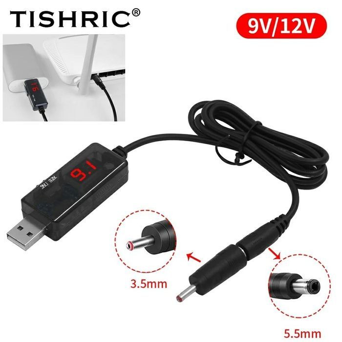 ‼️Usb кабель 5в-9,12в,  перетворювач для роутера з повербанка