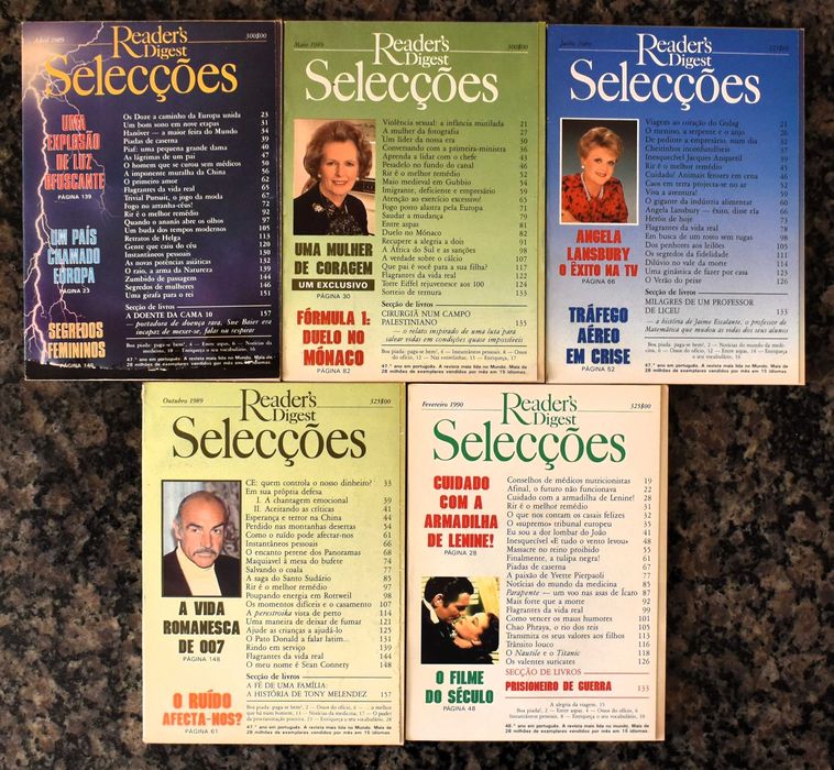 Antigas revistas Selecções do Reader’s Digest (década de 1980)
