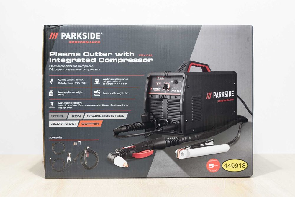 Плазморіз з компресором Parkside PPSK 40 B2 Плазмовий різак без рукава