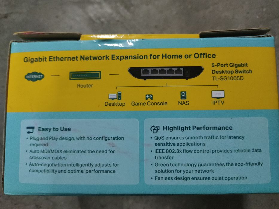 Switch de rede 5 docas da Tp link novo64286057024515121