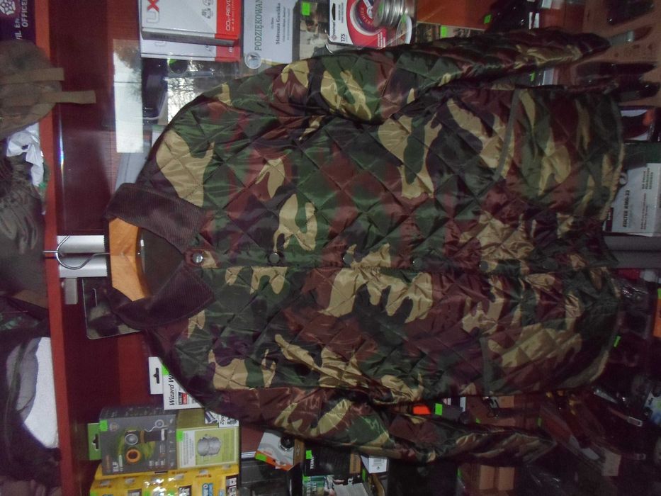 Kurtka Myśliwska Kamuflaż Leśny Woodland r.XL pikowana na polarze