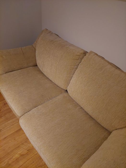 Sofa kanapa 3 osobowa beżowa  rozkładana wypoczynek