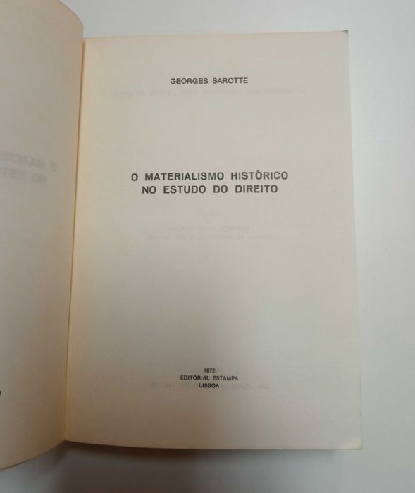 O Materialismo Histórico no Estudo do Direito, de Georges Sarotte
