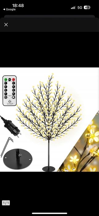 Drzewko LED kwiaty wisni Kesser 180 cm pilot nowe