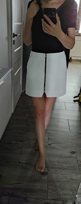 Biała spódnica mini Top Shop zamek 38 stan idealny