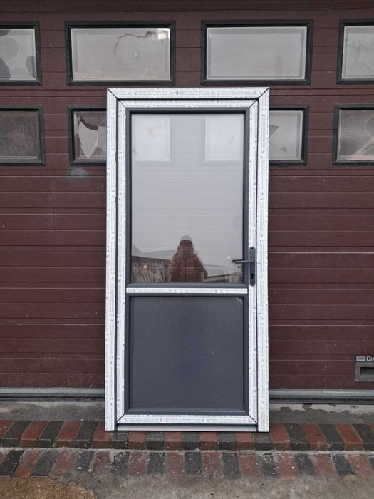 Nowe drzwi pcv plastikowe 100x210 antracyt sklepowe antracytowe DOWÓZ