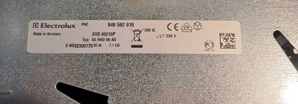 Płyta Electrolux ceramiczna EHS 60210P  , pola grzejne