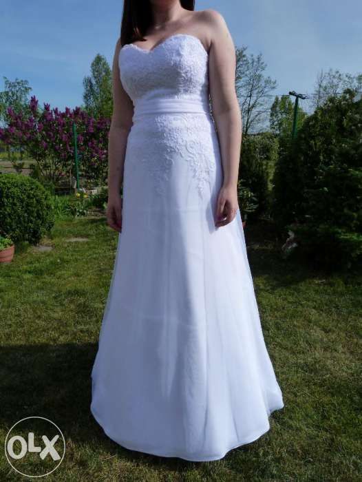 SUKNIA ŚLUBNA KORONKOWA CHERYL *dobry stan* *rozmiar 38*