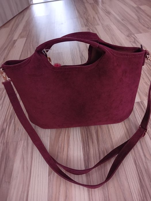 Nowa torebka Flora&Co. Zamszowa Kolor bordo.