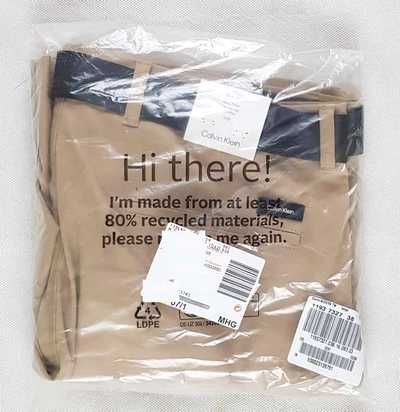 Męskie spodenki Calvin Klein -beżowe shorty z paskiem K10K111788 - W38