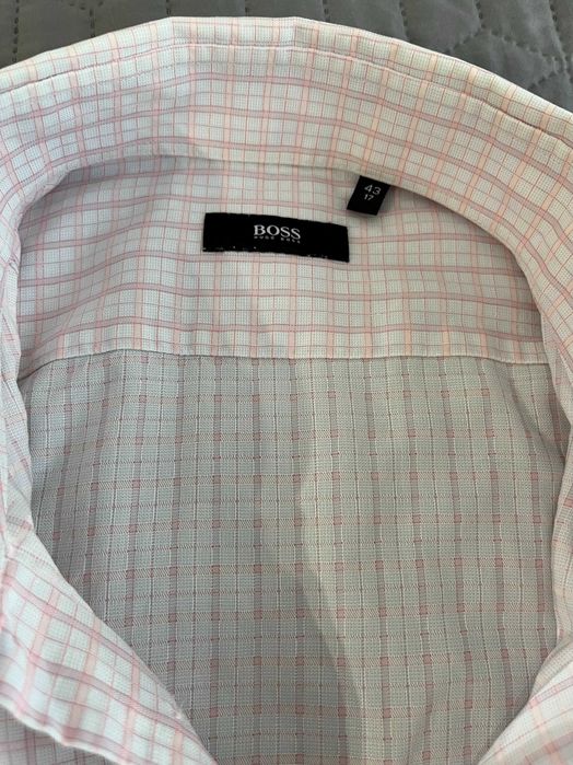 Męska elegancka koszula rózowa - Hugo Boss - 43' - bardzo dobry stan