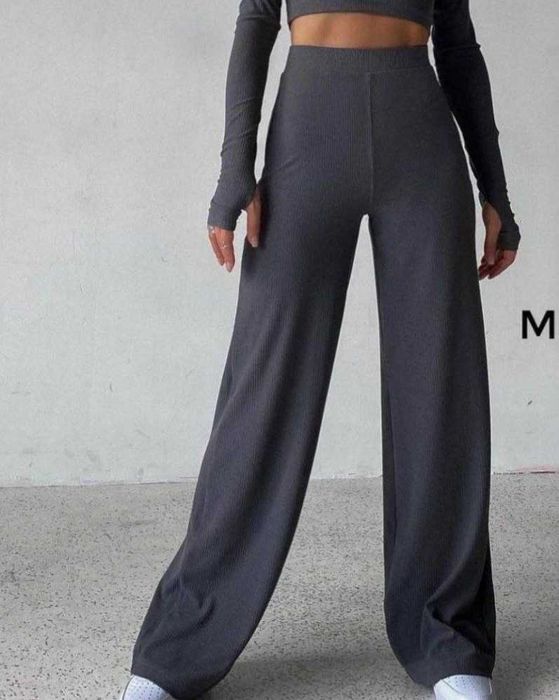 Легенькі штани в рубчик кольору хакі